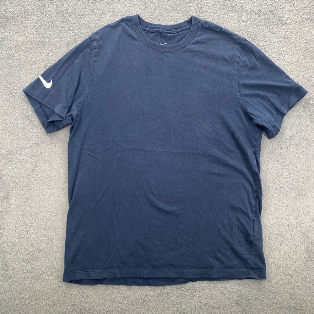 Nike T-Shirt Mens Large Navy Blue Short Sleeve Swoosh Logo CZ0881-451
